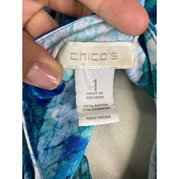 Chicos Snake Skin Print Scoop Neck Long Sleeve Top - Picture 7 of 10